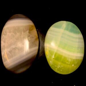 Banded Blue Agate and Striped Green Calcite